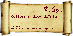 Kellerman Szofrónia névjegykártya